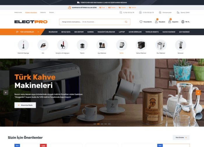 ideasoft ElectPro teması önizlemesi — Elektronik ve teknoloji